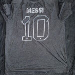 Adidas Black Graphic Tee with Messi Print